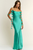 Vestido largo verde azulado