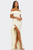 Vestido beige off-shoulders