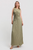 Vestido plisado verde olivo