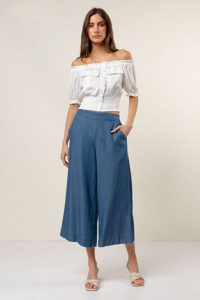 Pantalón fluido denim