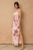 Vestido strapless floral rosa