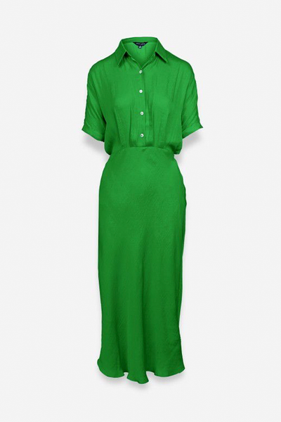 Vestido midi camisero verde
