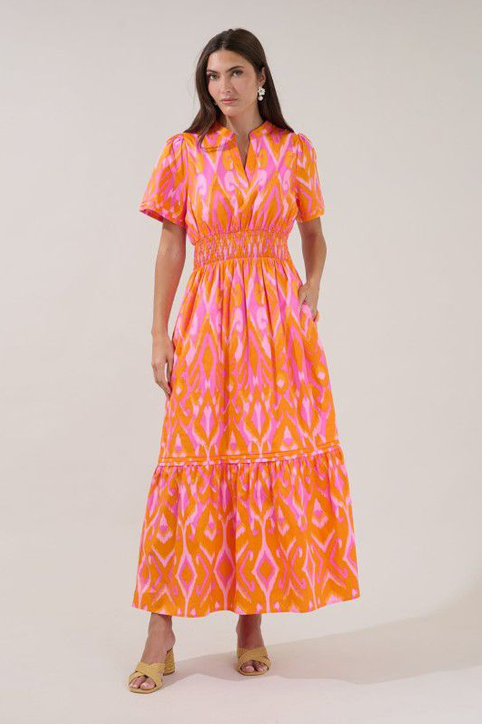 Vestido midi naranja