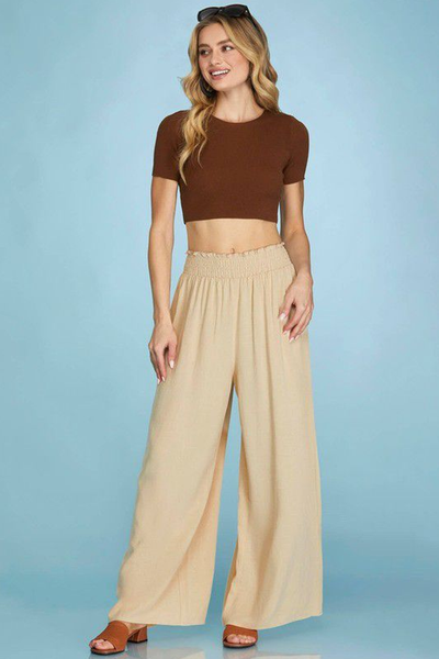 Pantalón amplio beige