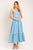 Vestido midi azul rayas