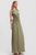 Vestido plisado verde olivo