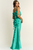 Vestido largo verde azulado