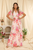 Vestido gasa floral rosa