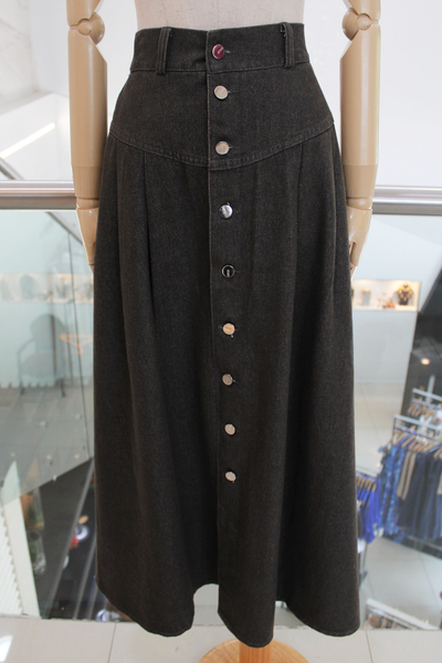 Falda denim café oscuro