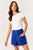 Short azul bordado