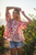 Camisa con print naranja y morado