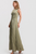 Vestido plisado verde olivo