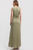 Vestido plisado verde olivo