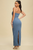 Vestido largo azul acero