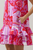 Vestido corto lila y rojo