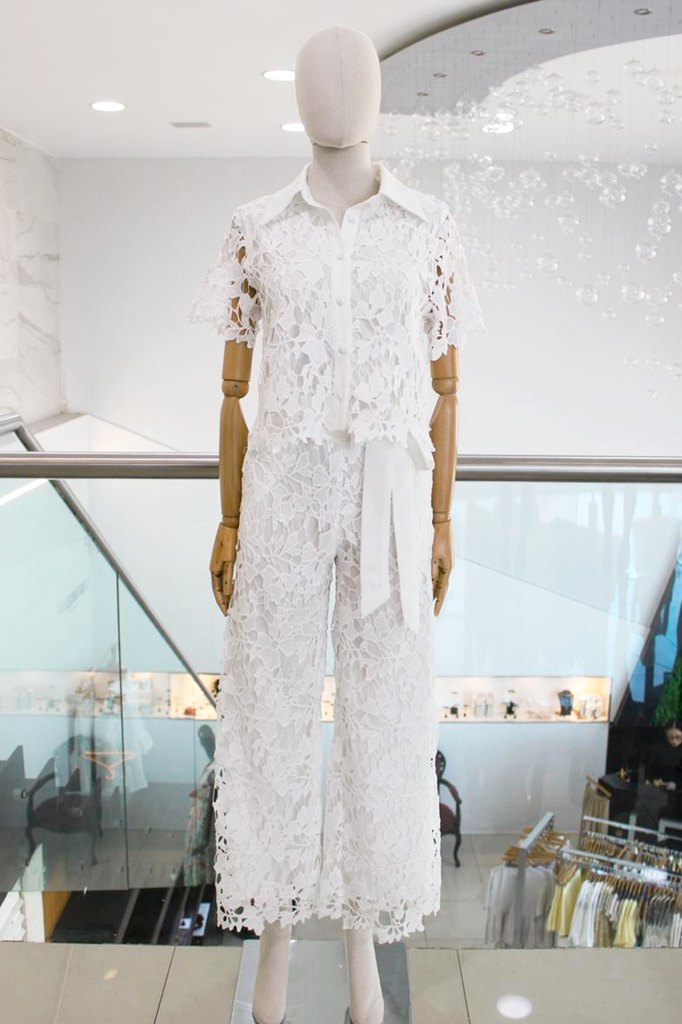 Conjunto guipur blanco