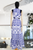 Vestido bordado blanco y azul