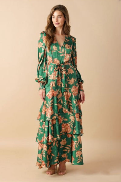 Vestido verde floral