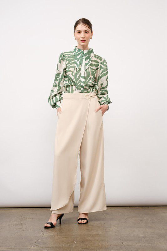 Falda pantalón beige
