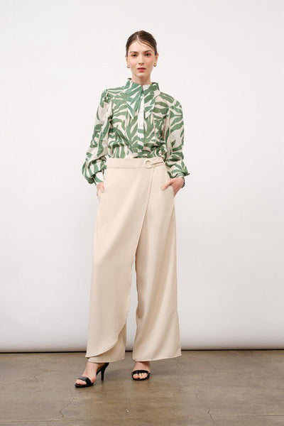 Falda pantalón beige