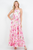 Vestido plisado flores rosa