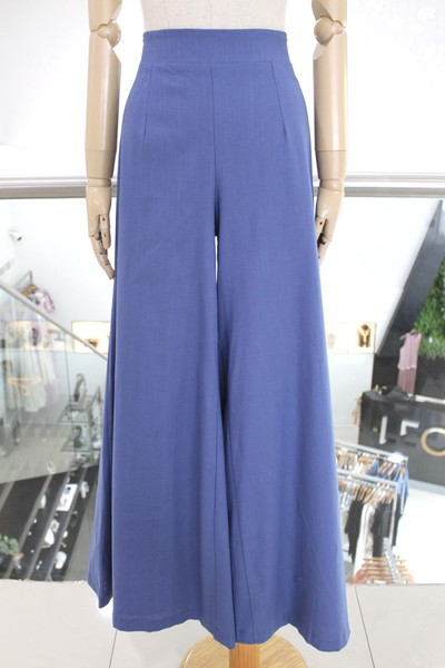 Pantalón azul suave lino