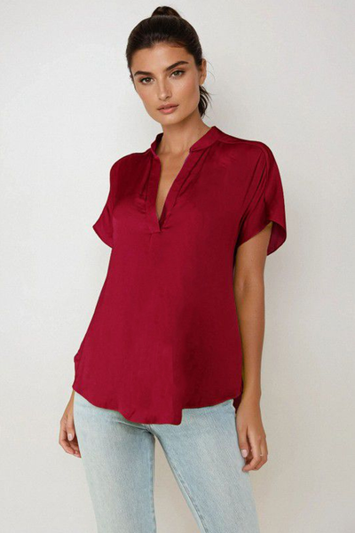 Blusa cuello mao roja