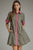 Vestido verde y fucsia