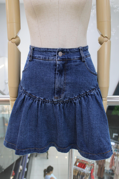 Falda corta denim azul