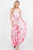 Vestido plisado flores rosa