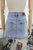 Falda denim brillos