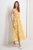 Vestido strapless floral amarillo