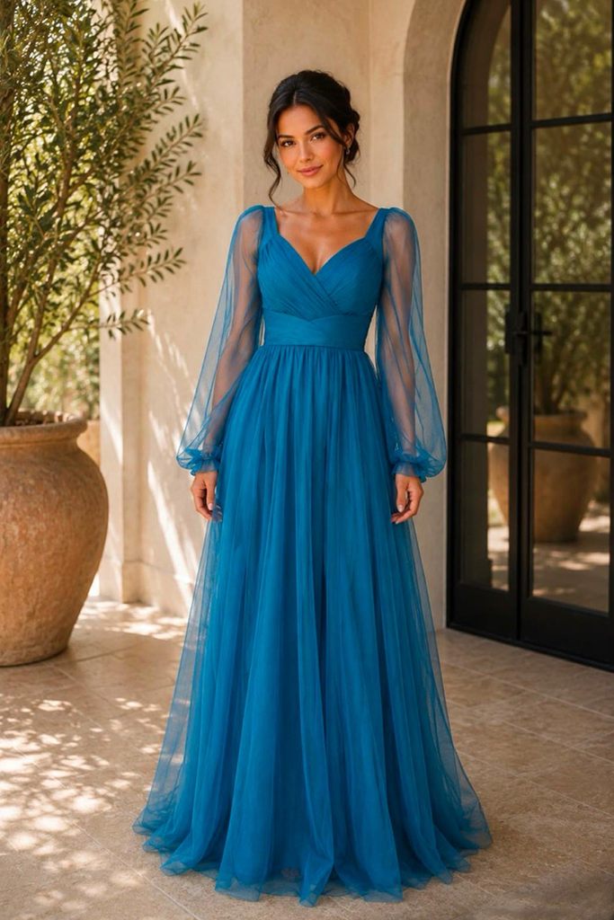 Vestido azul teal