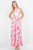 Vestido plisado flores rosa