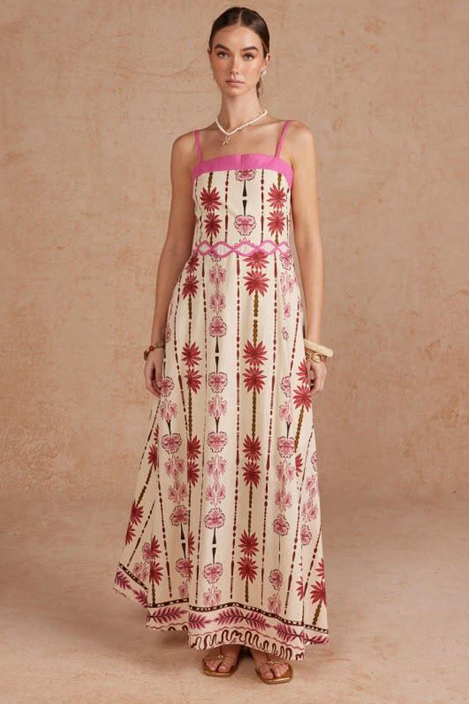 Vestido rosa flores