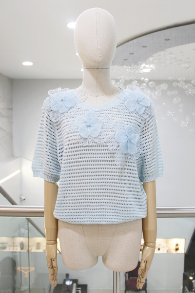 Blusa flores baby blue