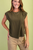 Blusa verde olivo pliegue