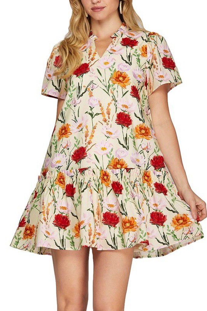 Vestido corto floral