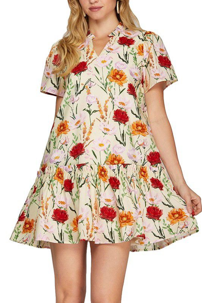 Vestido corto floral