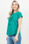 T-shirt flor bordada verde