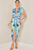 Vestido licra azul floral