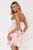 Vestido corto blanco y fucsia