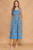 Vestido midi azul floral