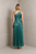 Vestido plisado verde azulado