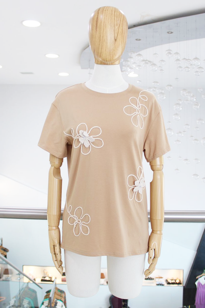 T-shirt beige flores