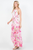 Vestido plisado flores rosa