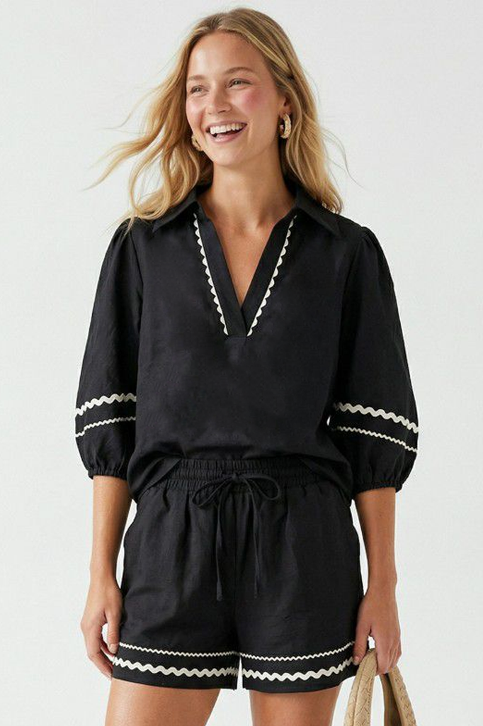 Blusa camisera negra