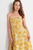 Vestido strapless floral amarillo