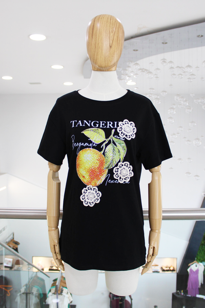 T-shirt negra tangerine