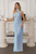 Vestido a un hombro azul